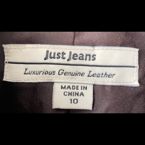 Just Jeans Brown Leather Jacket - Picture 3 of 3